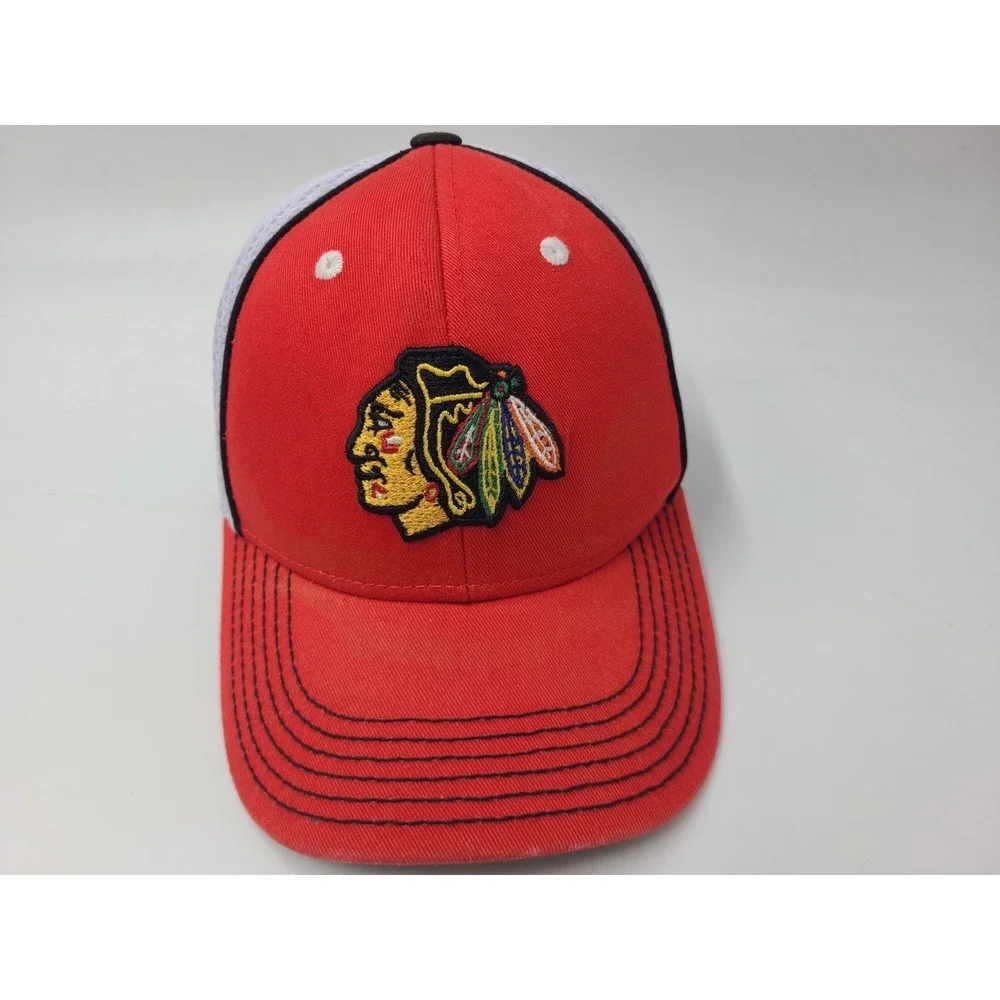 Youth Chicago Blackhawks Mesh Trucker Snapback Hat Cap Boys NHL Hockey Red White